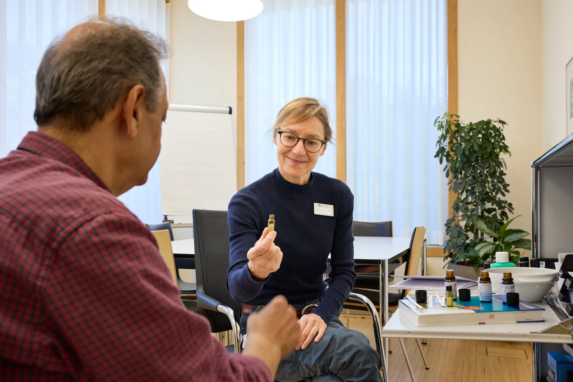 Therapiegespräch in der Tagesklinik Binningen
