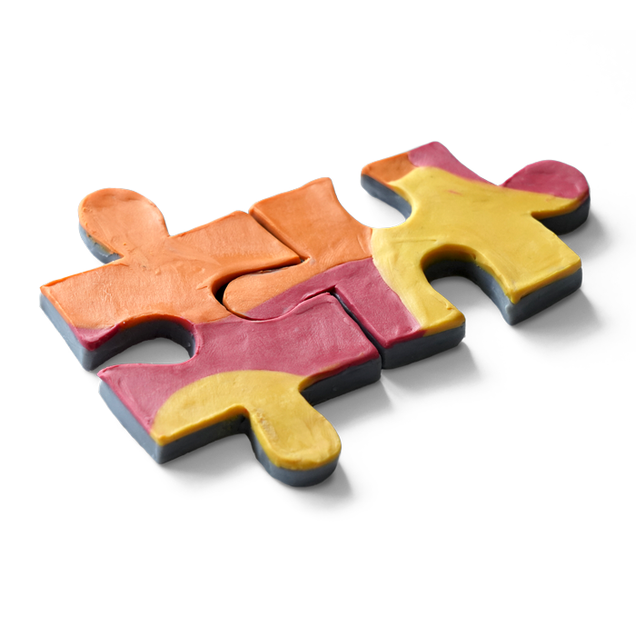 Puzzleteile aus Knete